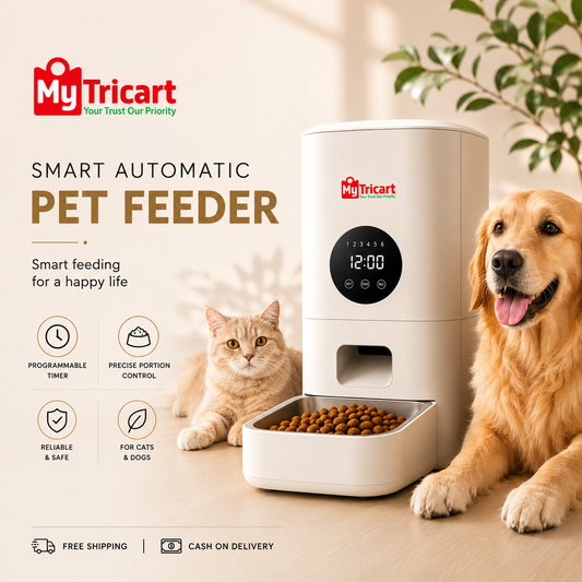 Smart Automatic Pet Feeder with Programmable Timer | Precise Portion Control for Cats & Dogs