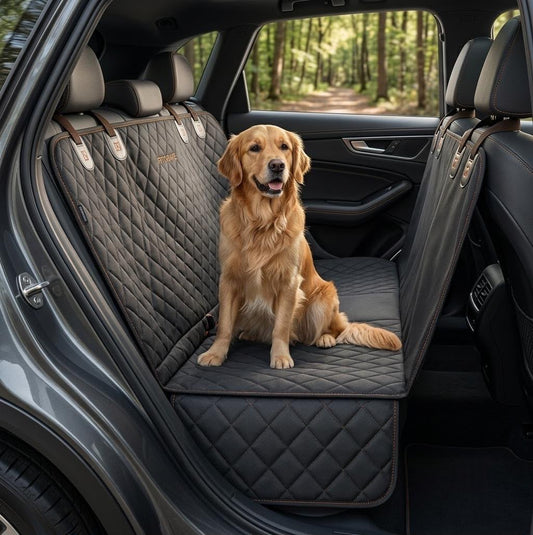 Waterproof Dog Car Seat Cover Hammock with Storage Pocket | Back Seat Protector for Cars & SUVs